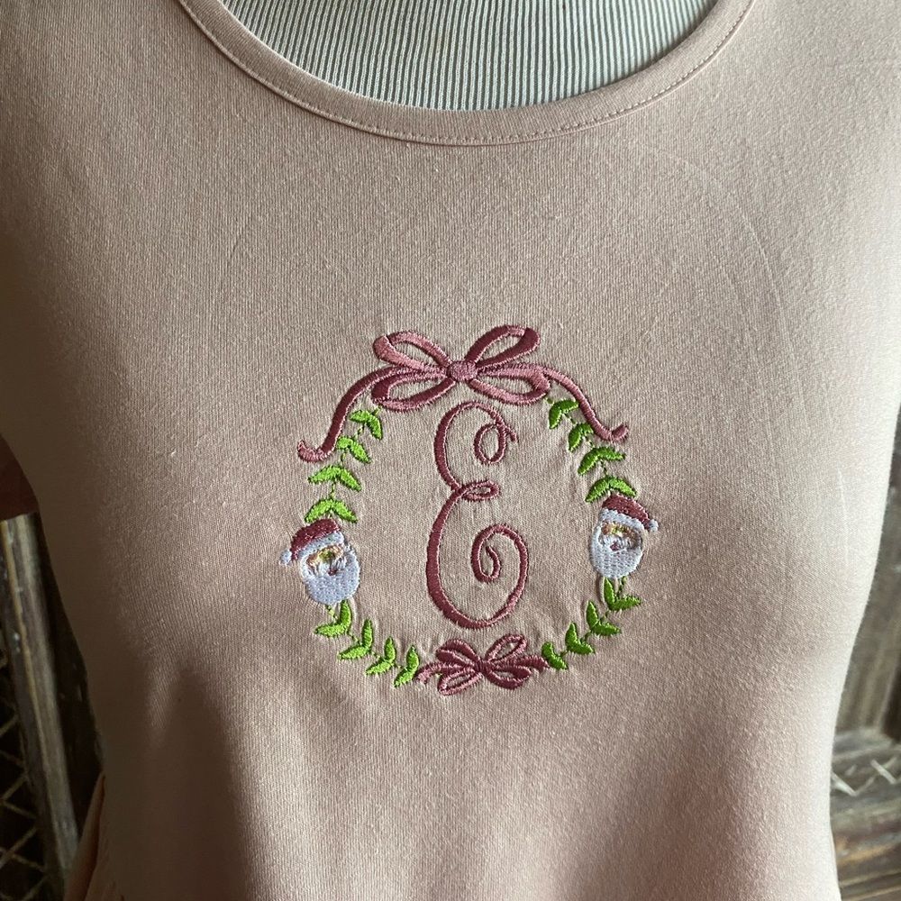 Girls Monogrammed E Christmas Dress size 14-16 wonder nation brand NWOT